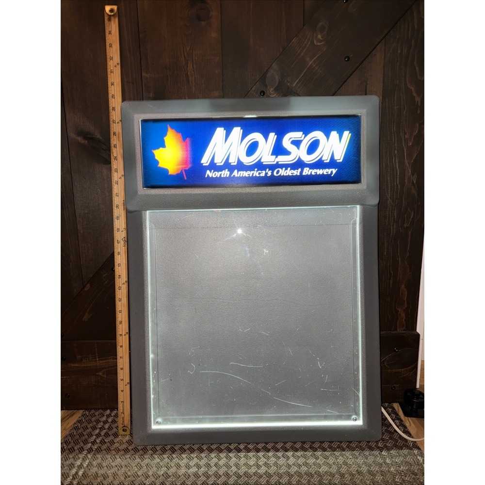 Rare Vintage Neon Lighted Molson‎ Beer Sign Message Board   Bar Working